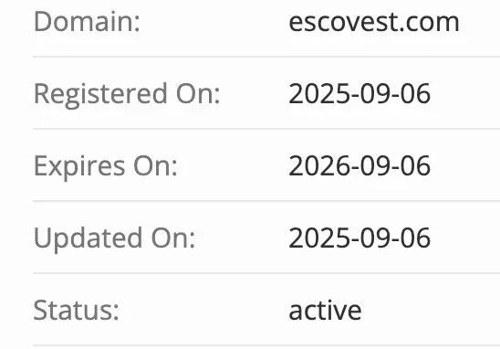 Escovest домен домен Escovest