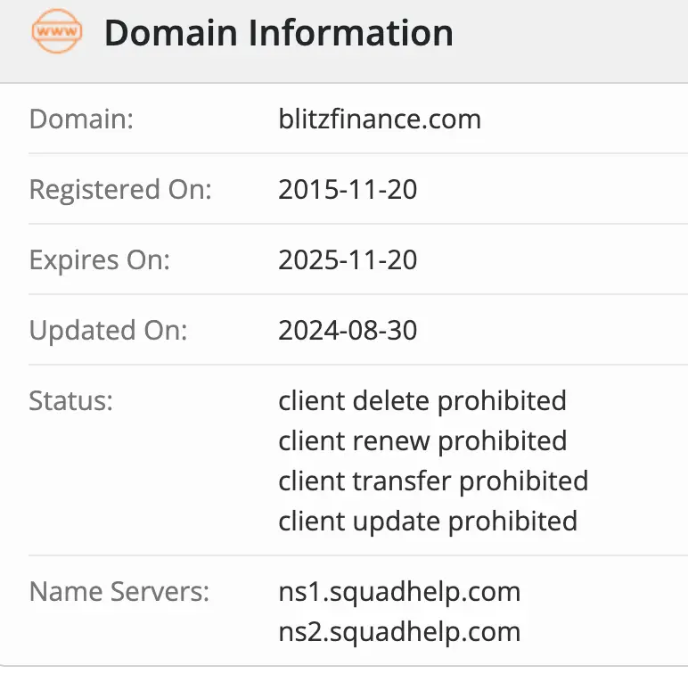 Blitz Finance домен  домен Blitz Finance