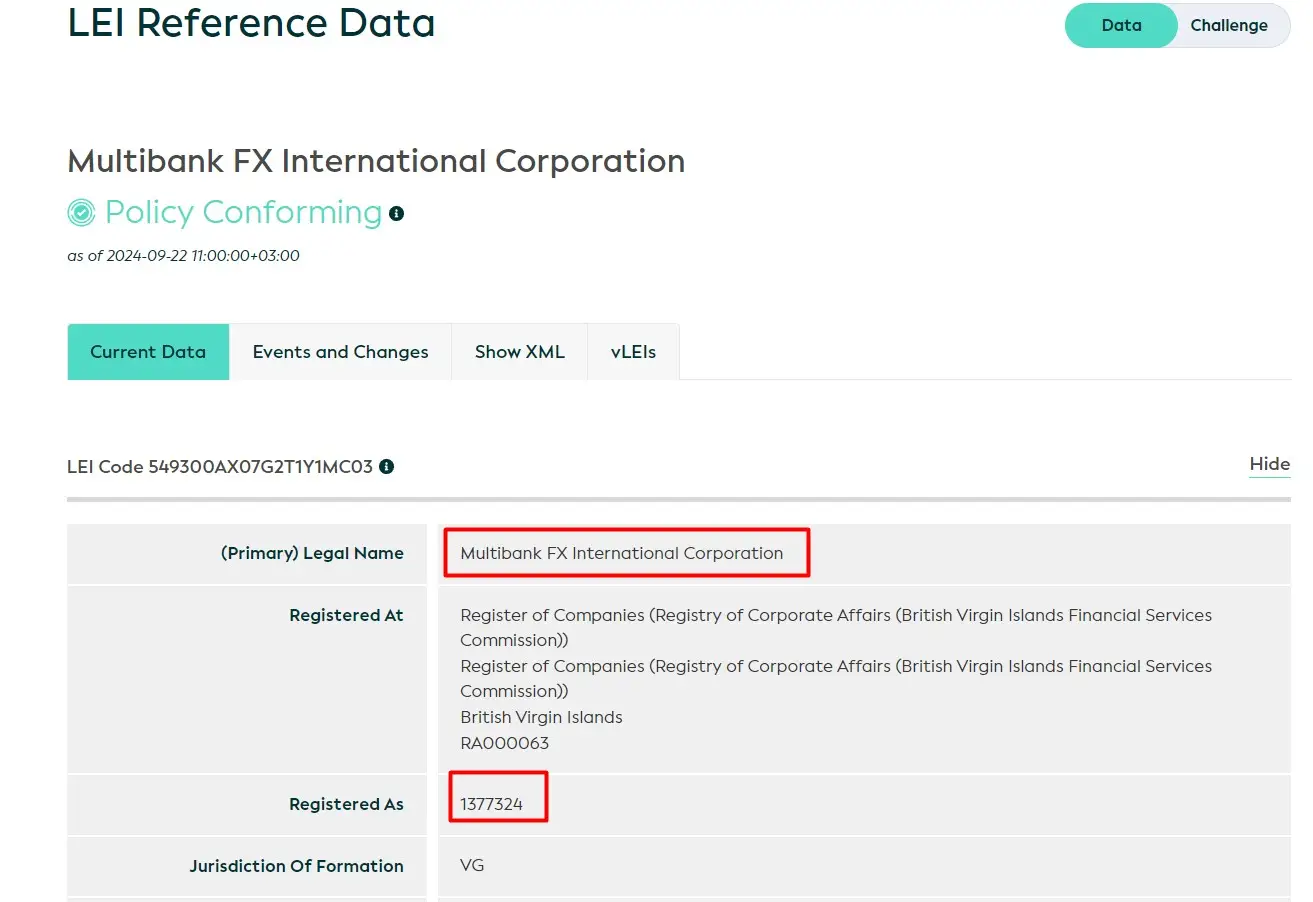 Проверка Global Multibank в реестрах CLEIF