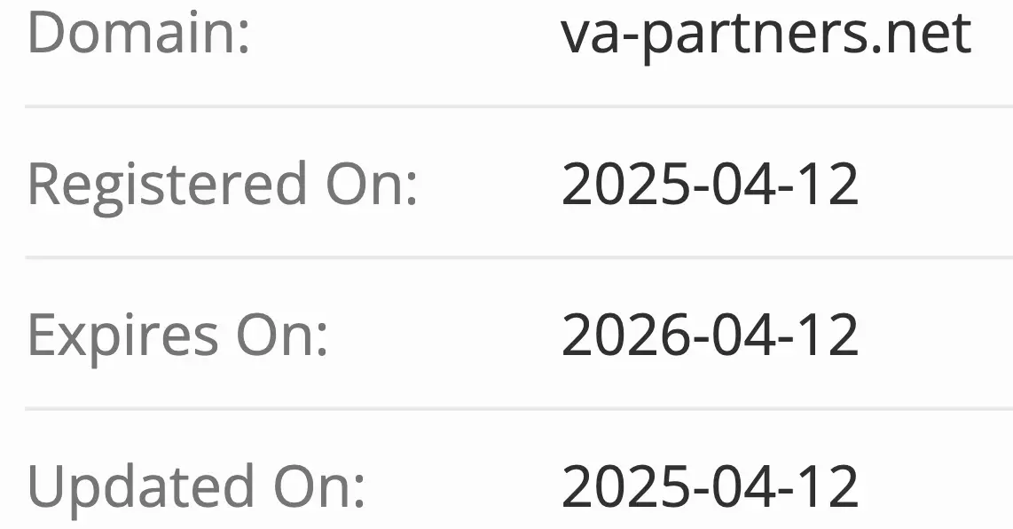 домен VA PARTNERS LIMITED