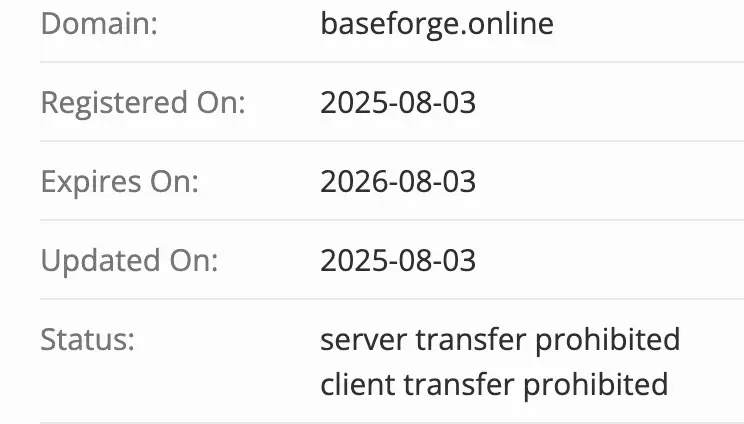 BASEFORGE домен домен BASEFORGE