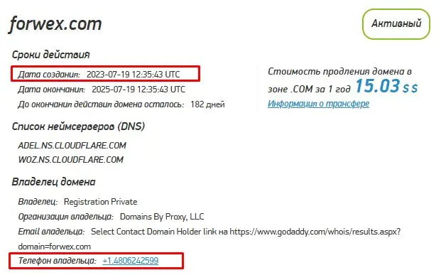Проверка домена forwex.com