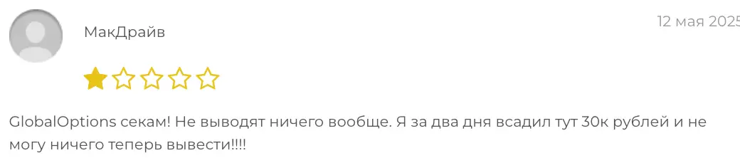 отзыв клиента Global Options Ltd.