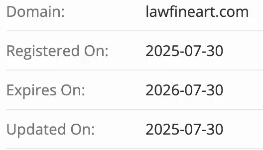 LAW FINEART LIMITED домен домен LAW FINEART LIMITED