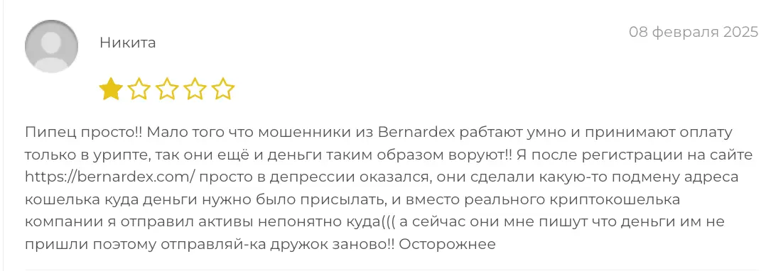 Bernardex отзывы