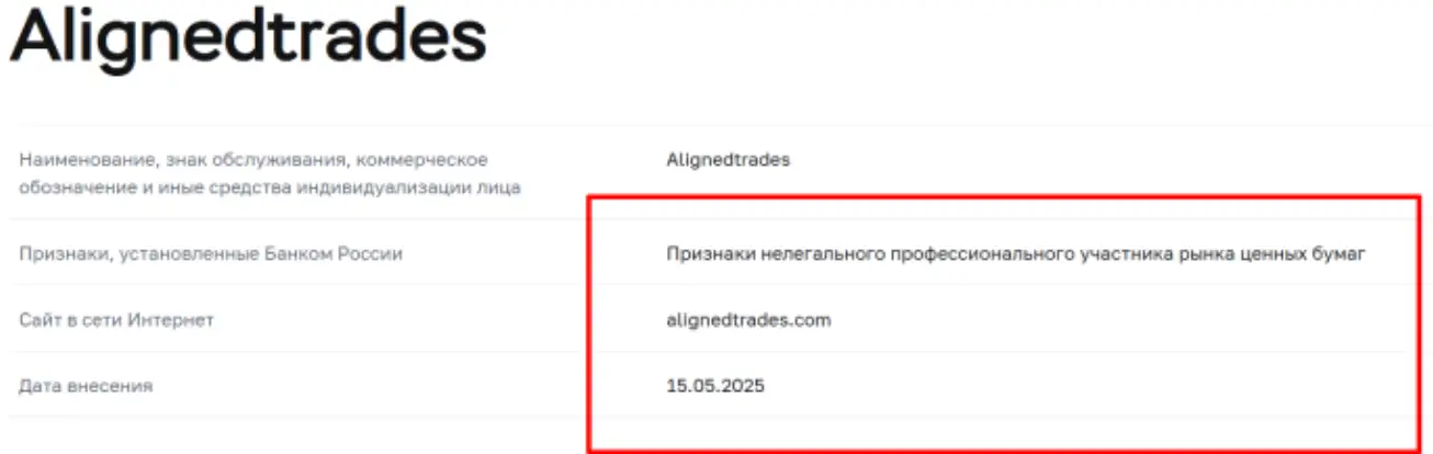 Aligned Trades скам