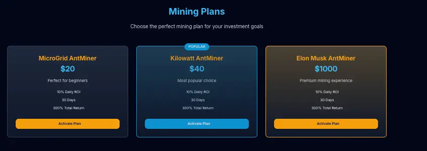 информация о Electricity USDT Flow Miner
