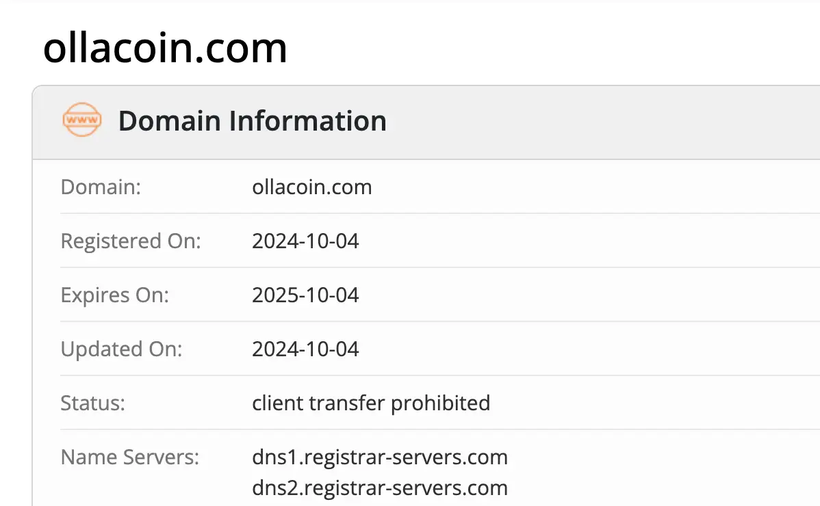 домен OllaCoin OllaCoin домен
