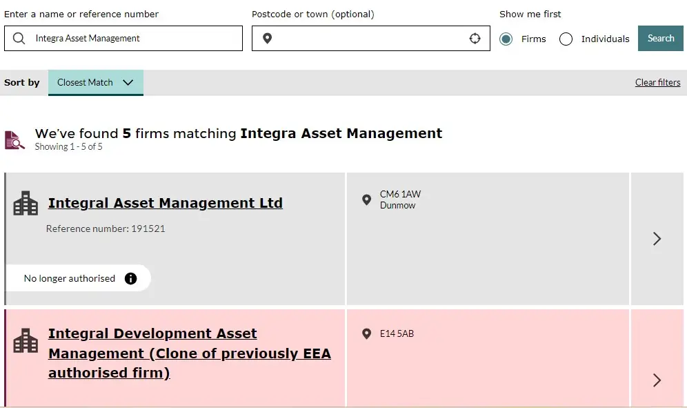 Проверка Integra Asset Management в реестрах Центробанка