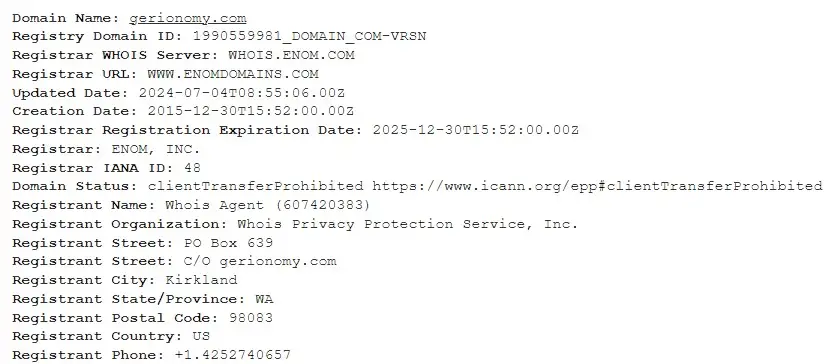 Проверка доменного имени gerionomy.com Проверка доменного имени gerionomy.com