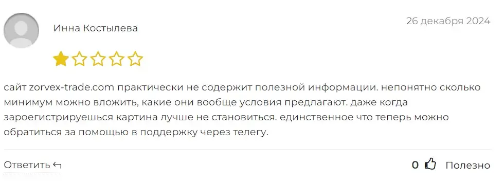 Отзыв о Zorvex Отзыв о Zorvex