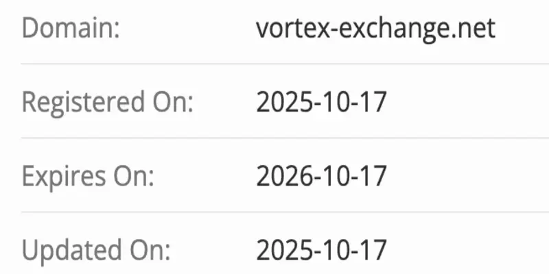 домен Vortex Exchange