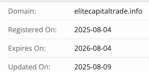 Elite Capital Trade домен домен Elite Capital Trade