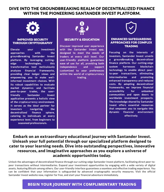 что обещают? Santander Invest