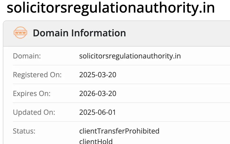 SOLICITORS REGULATION AUTHORITY LIMITED домен  домен SOLICITORS REGULATION AUTHORITY LIMITED