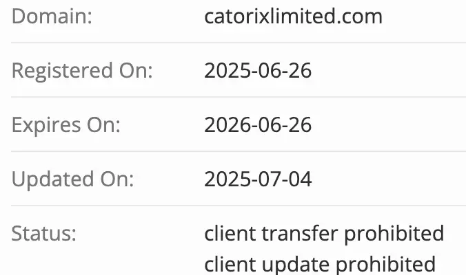 домен Catorix Limited