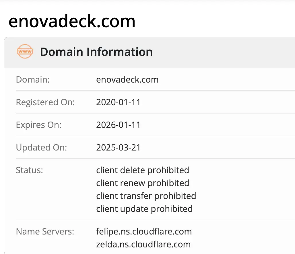 Enovadeck домен
