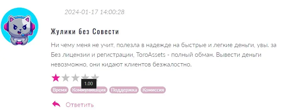 Отзыв о ToroAsset Отзыв о ToroAsset