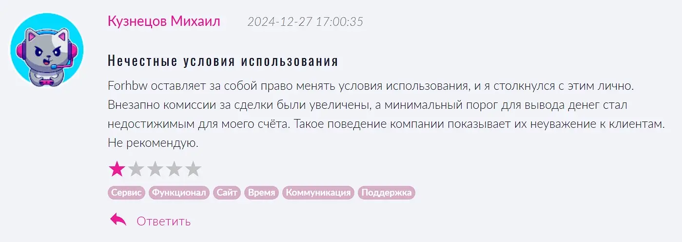 Forhbw отзыв пользователя