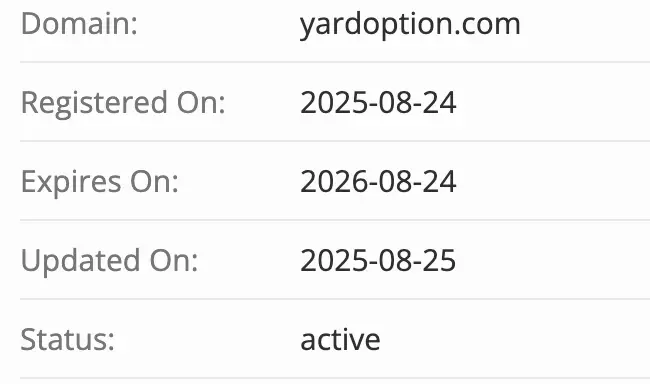 Yardoption домен  домен Yardoption