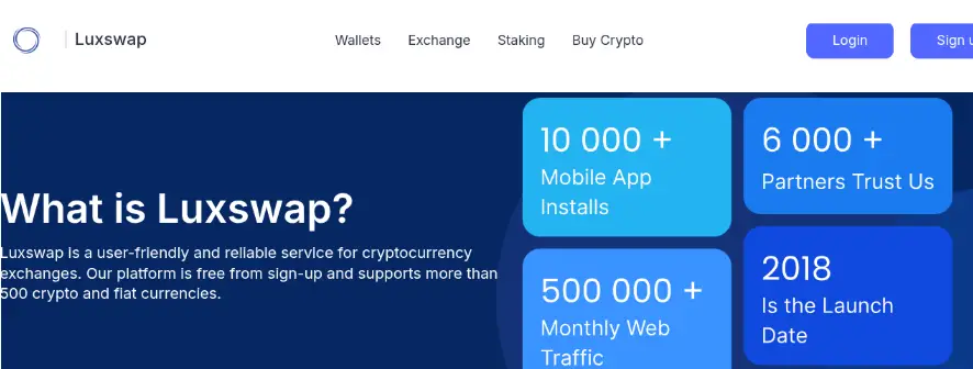 Luxswap сайт  страница сайта Luxswap