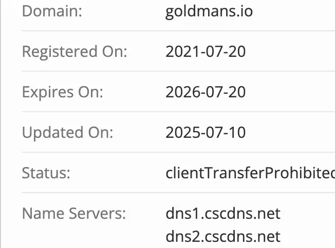 домен Goldmans Banc