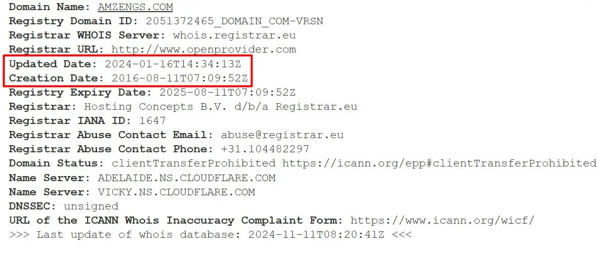 Проверка доменного имени amzengs.com