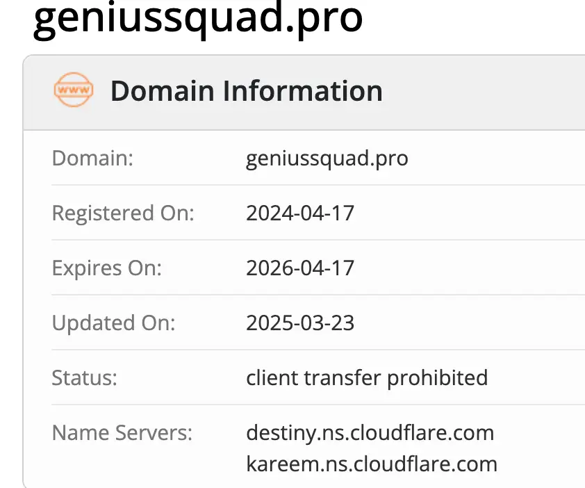 Geniuse Squad домен