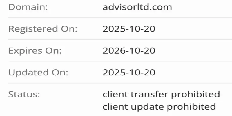домен ADVISOR LTD
