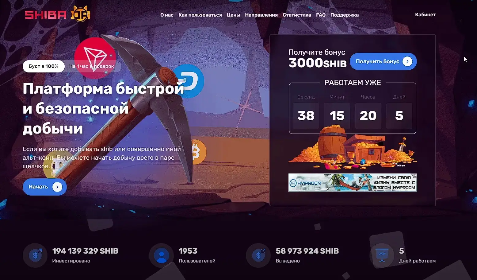 Основная информация о shiba-da.space