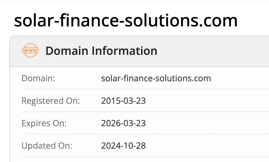 Solar Finance домен