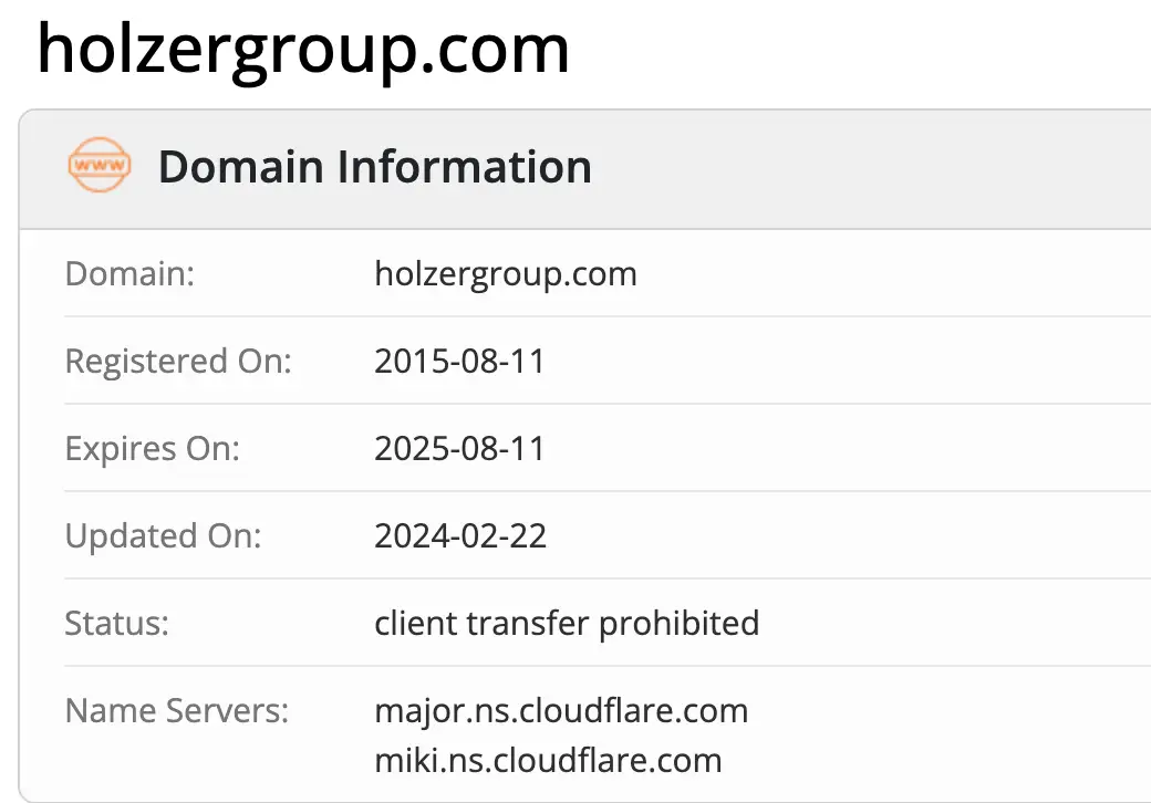 Holzer group домен