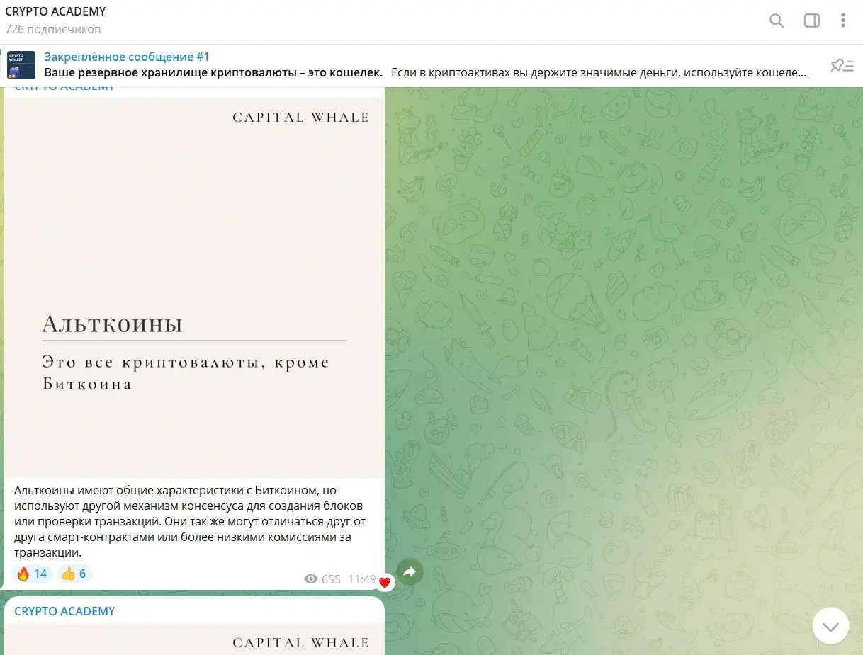 Основные сведения о ТГ-канале CRYPTO ACADEMY Основные сведения о ТГ-канале CRYPTO ACADEMY