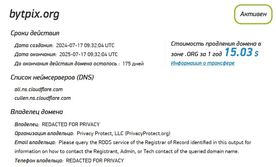 Проверка домена bytpix.org