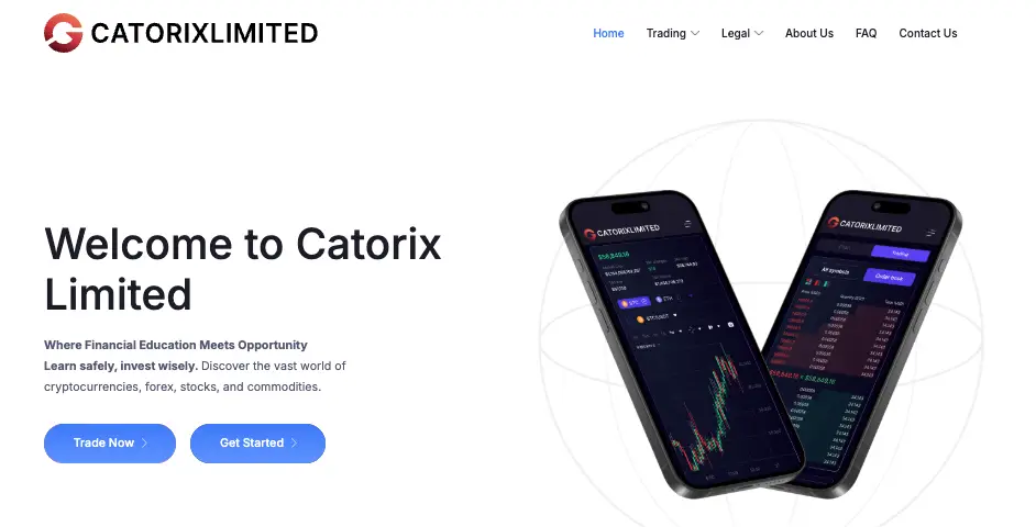 страница сайта Catorix Limited
